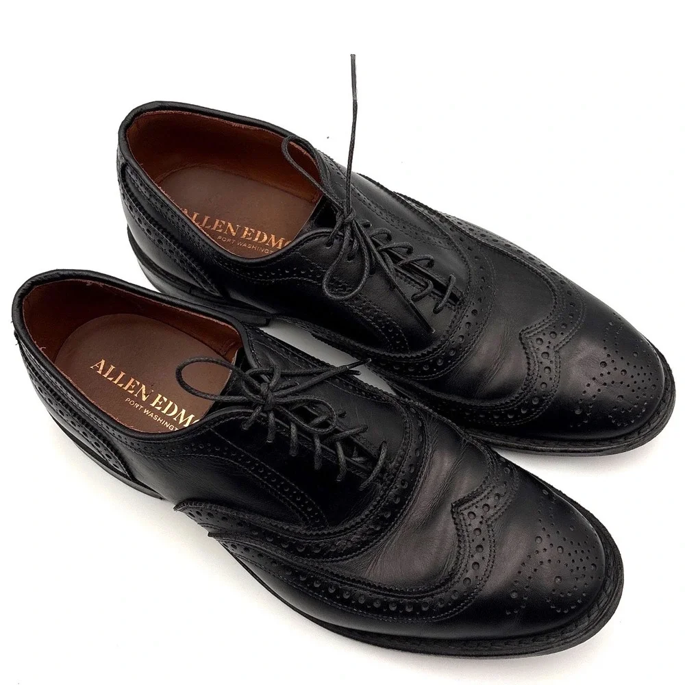 Allen Edmonds Mens McAllister Leather Wingtip Brogue Oxford Shoe 8.5 3E EEE Wide